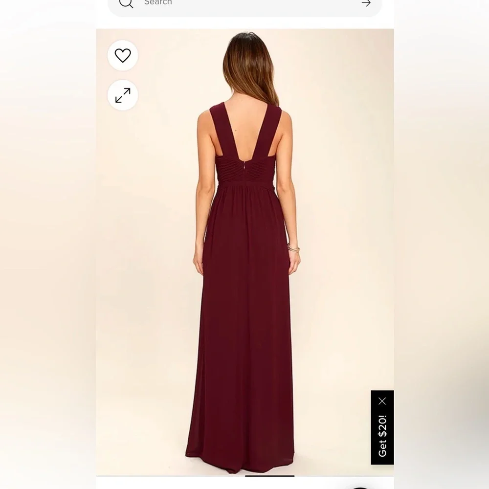 DAZZLING DECADENCE BURGUNDY MAXI DRESS LULUS - Picture 4 of 9